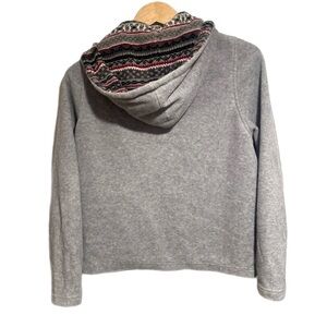 Sonoma Gray Fleece Fair Isle Hopded Jacket